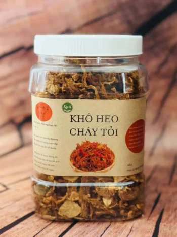 Khô Heo Cháy Tỏi Giòn Cay – Snack Thịt Heo Nạc, Không Chất Bảo Quản 🐖🔥